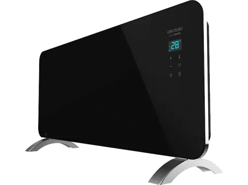 Convector Cecotec Ready Warm 6770 Crystal Connection 2000 W LED Placa decristal Wi-Fi Negro
