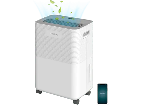 Deshumidificador Cecotec BigDry 8000 Expert Connected Depósito 2 l Cobertura 30 m² 16L/día Temporizador 24h White