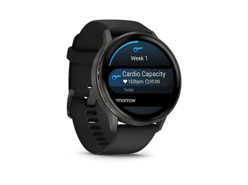 Reloj deportivo Garmin Venu 4 Negro 45mm Pantalla 1.4" Autonomía 12 Días Alineación del Sueño Correa de Silicona