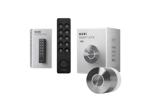Cerradura electrónica NUKI Smartlock Pro + Keypad 2 Wi‑Fi 20 Huellas Digitales Plata