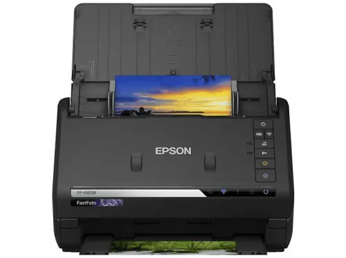 Escáner Epson FastFoto FF-680W 600 x 600 ppp 45 ppm WiFi Doble cara Alimentador automático Negro