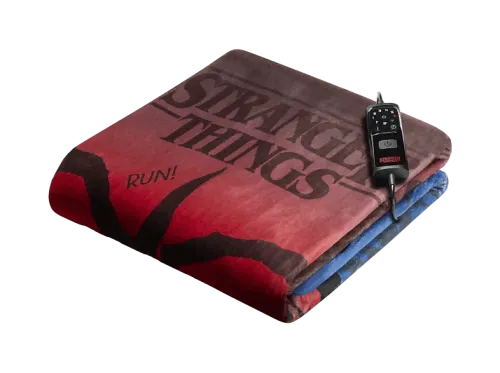 Manta eléctrica Daga Stranger Things cm 160x120 150 W 6 Temperaturas Sistema Electro Block Rojo y azul