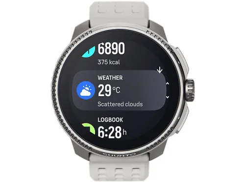 Reloj deportivo Suunto Race Birch White 22mm 1.43" Silicona 16 días Autonomía AMOLED