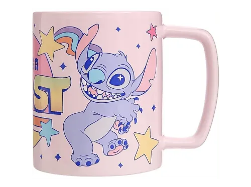 Taza Sherwood Stitch y Ángel de Lilo & Stitch Con cubre taza peludo