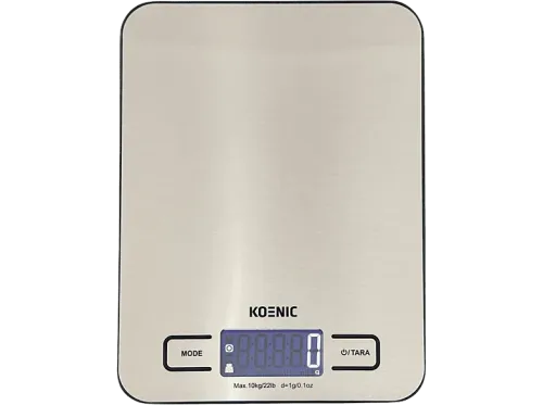 Balanza de cocina Koenic KKS 10121 M Hasta 10 kg Función tara Pantalla LCD Plata