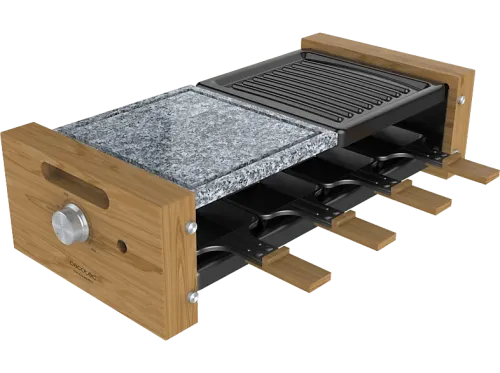 Raclette Cecotec Cheese&Grill 8400 Wood MixGrill 1200 W 8 Sartenes Antiadherente Negro