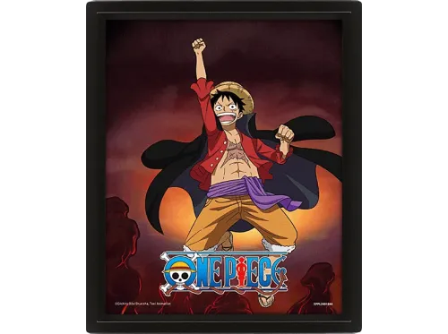 Póster 3D Sherwood One Piece Luffy into 5th Gear Enmarcado Licencia oficial One Piece