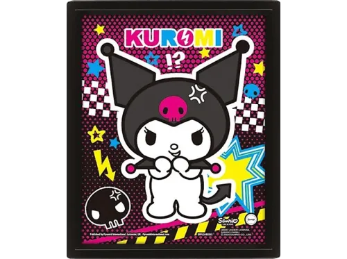 Póster 3D Sherwood Hello Kitty Kuromi Punky Enmarcado Licencia oficial Hello Kitty