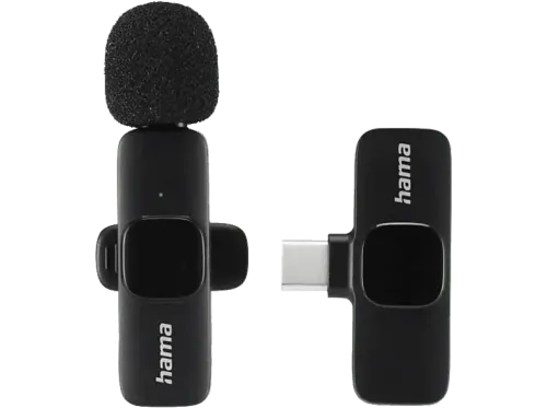 Micrófono Hama 4680 De solapa USB Tipo C Negro