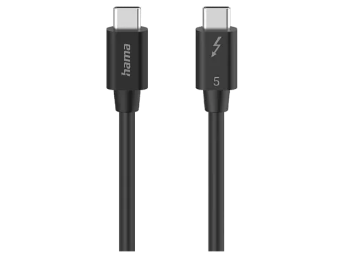 Cable USB-C Hama 00200796 USB-C a USB-C Thunderbolt-5 240W 80 Gbit/s 1m Negro