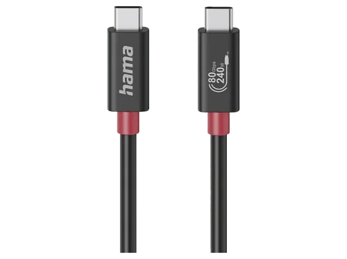 Cable USB-C Hama 00200799 E-Marker USB-C a USB-C 1m 240 W Negro