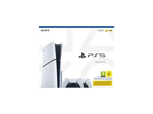 Consola Sony PS5 Slim Standard 1 TB SSD 4K 2 mandos DualSense Chasis E Blanco