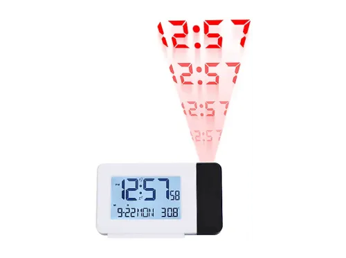 Reloj despertador inteligente NK FA350101 Con Luz de Proyección 2x Pilas AA Alarma Función Repetición Blanco
