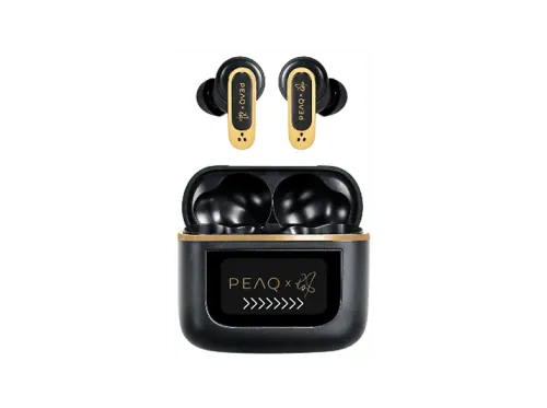 Auriculares True Wireless PEAQ PTW-5000-RW 32h Autonomía Cancelación de Ruido Bluetooth Negro