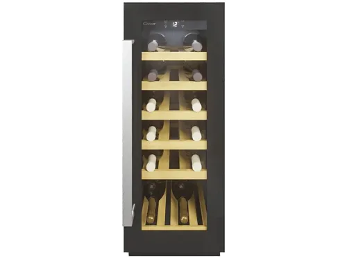 Vinoteca integrable Candy CCVB 30/1 58 l 20 botellas Anti UV Iluminación LED 81.3 cm Negro