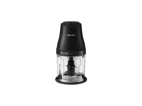 Mini picadora Philips Picadora 3000 450W 1L HR1501/00 Recipiente de 1 l Tecnología PowerChop Acero inoxidable extraíbles Negro