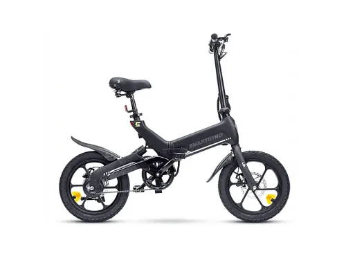 Bicicleta urbana smartGyro Ebike Soho 16 Potencia Nominal 250W Velocidad máx. 25 km/h Auton. 60km Suspensión Trasera Display frontal LCD Gris