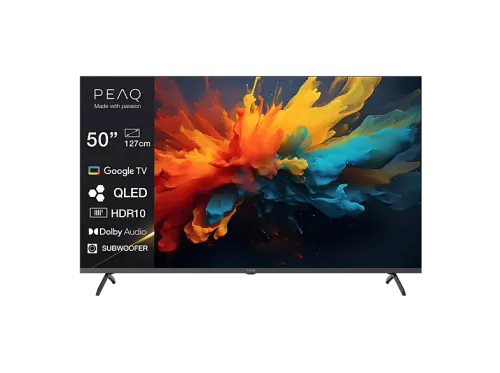 TV QLED 50" PEAQ PTV 50GQU-5026C QLED 4K Smart/Google TV DVB-T2 HDR10 Dolby Audio Triple Tuner Negro