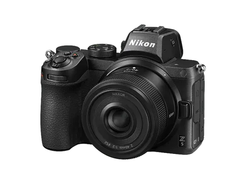 Cámara EVIL Nikon Z5 + Objetivo 40mm 24.3 megapixel Pantalla de 8 cm Táctil Abatible Sensor CMOS Full Frame Negro