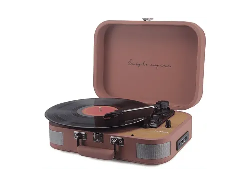 Tocadiscos Prixton VC600 Correa de Transmisión Bluetooth 33/45/78 rpm Dos Altavoces Estéreo de 5W Mocha Mousse