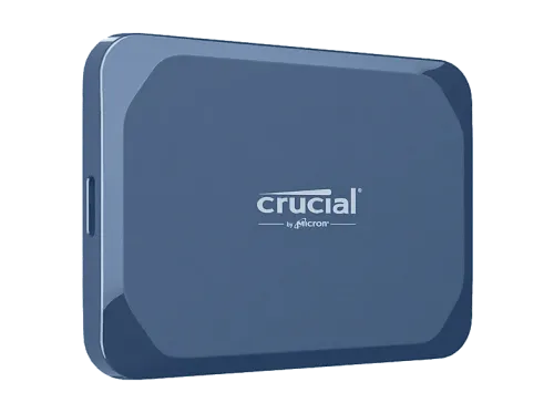 Disco duro SSD externo 1TB Crucial X10 Portable SSD Velocidad de lectura hasta 2100 MB/s IP65 Azul