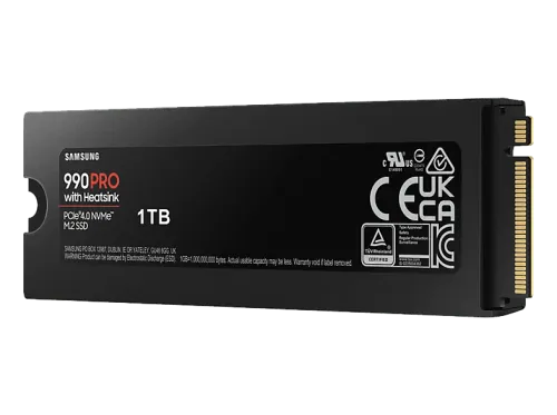 Disco duro SSD interno 1 TB Samsung 990 PRO M.2 MZ-V9P1T0GW PCI Express 4.0 7450 MB/s 6900 MB/s Negro