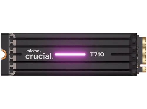 Disco duro SSD interno 1TB Crucial T710 Tecnología Gen5 DirectStorage NVMe 2280 M.2 Negro