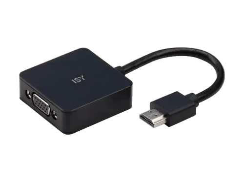 Adaptador cable ISY IAD-1007 Plug & Play HDMI a VGA Resolución 1920 x 1080 pixeles Negro