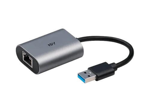 Adaptador ISY IAD-1010-A Universal 1x USB-A 1x Ethernet RJ45 15cm 1 Gbps Plata