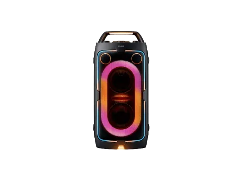 Altavoz de gran potencia Samsung MX-ST40F/ZF Portátil para fiestas Asa de transporte y ruedas Iluminación personalizable Aut 12h 160 W Negro