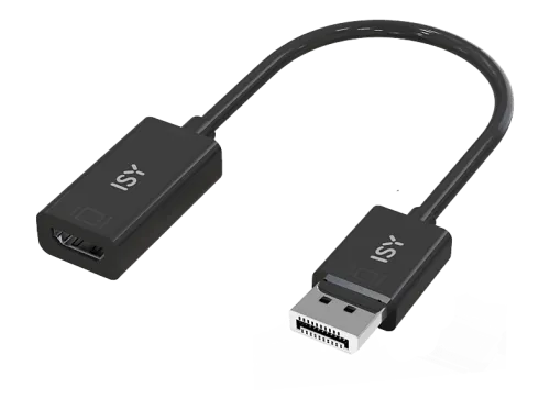 Adaptador ISY IDP-2000 Compatibilidad Universal DisplayPort a HDMI Resolución 4K Ultra HD Negro