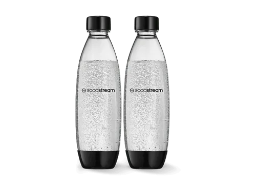 Botella SodaStream Fuse 1L Negro Twin Pack Compatible con Spirit Terra Art Duo Enso Transparente/Negro