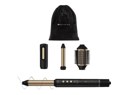 Moldeador Bellissima Prodigy 4 en 1 Tecnología Ion Ceramic Hi-Pro 3 Temperaturas Aire Frío Tecnología Coanda Negro/Mate Dorado
