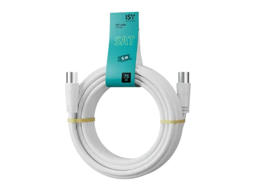 Cable de antena ISY ISA-9023 Coaxial (male) Coaxial (female) 5 m PVC 75 dB Blanco