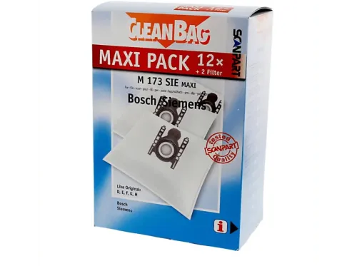 Bolsas de aspirador Scanpart Maxipack M 173 Sie Para Aspiradores Bosch Y Siemens 12 U Tecnología de microfibra Filtra un 50% más de partículas