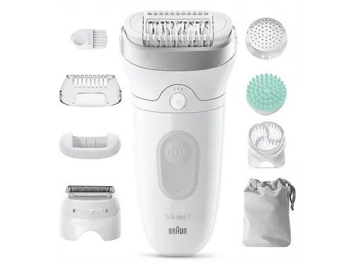 Depiladora Braun Silk·épil 7 7-081 SkinSpa Tecnología MicroGrip Luz SmartLight Wet&Dry Piel suave duradera Todo en uno Plata