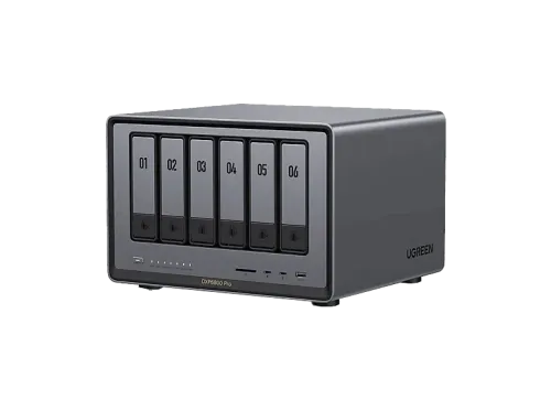 Servidor NAS Ugreen DXP6800 Pro SSD 140 TB 2500 MB/s 8GB RAM DDR5 6 Bahías Gris