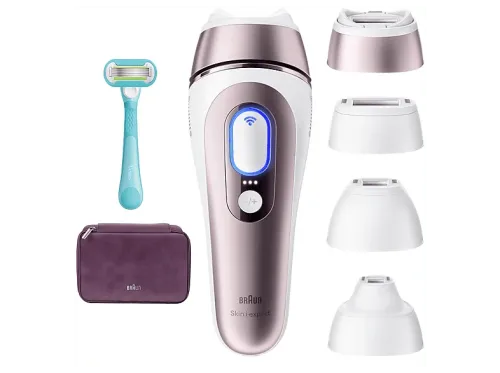 Depiladora IPL Braun Luz Pulsada Smart Skin i·Expert PL7431 Depilación en casa Con App e IA SmartSkinProtect Cabezal Smart Flex + 3 cabezales
