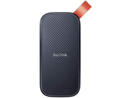 Disco duro SSD externo 480GB SanDisk Portable SSD Portátil USB 3.2 Gen 2 Lectura de hasta 520 MB/s Gancho de goma Gris