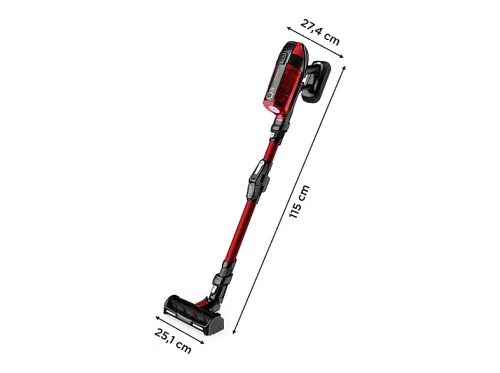 Aspirador escoba Rowenta RH98A9WO X-Force Flex 12.60 Animal Care 320 W 0.9 L 45 min Tecnol. Ciclónica 4 modos Multisuperficie Rojo