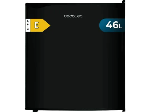 Frigorífico una puerta Cecotec GrandCooler 20000 SilentCompress Black E Funcionamiento cíclico Capacidad de 46L Puerta reversible Clase E Black