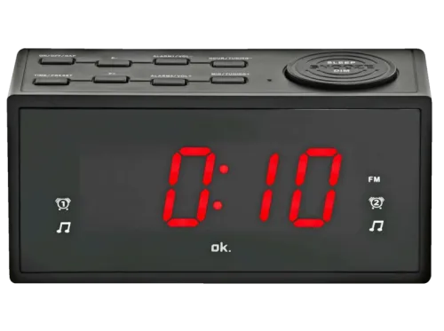 Radio despertador OK OCR 310 Pantalla LED de 1.2 '' 2 Tipos de Alarma Radio FM Negro