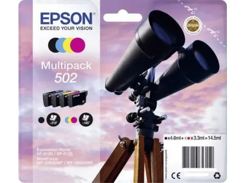 Cartucho de tinta Epson 502 3.3ml 4.6ml 210 páginas 165páginas Negro Cian Magenta,