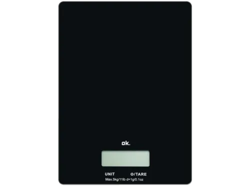 Balanza de cocina OK 3220 Peso máximo 5Kg Display LCD Apagado automático Negro