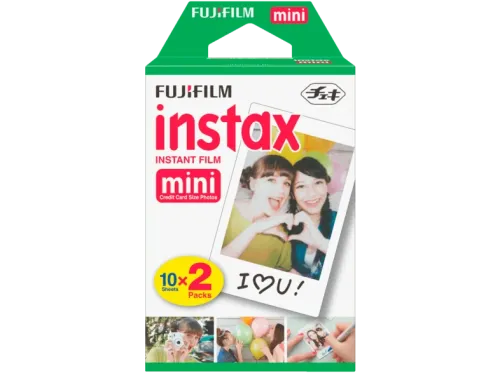 Película fotográfica Fujifilm Instax Mini Brillo 2 x 10 hojas Blanco