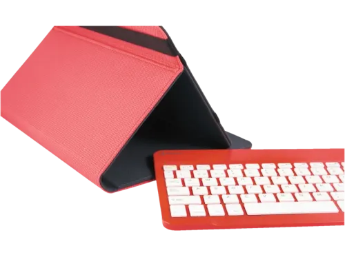 Funda con teclado para tablets de 10,1 pulgadas Silver HT Gripcase rojo aluminio