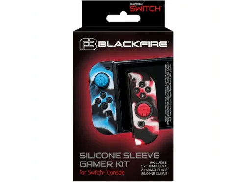 Funda + grips Ardistel Para Nintendo Switch Silicona Azul Rojo
