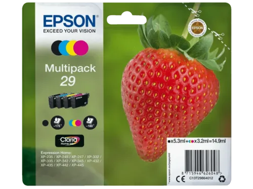 Pack Cartucho de tinta Epson C13T29864020 Fresa 29 cartuchos CMYK