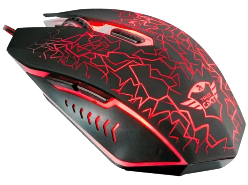Ratón gaming Trust GXT 105 2400DPI con cable Ambidiestro Negro Rojo