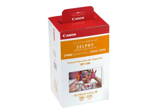 Cartucho de tinta + Papel Fotográfico Canon RP-108  Para Selphy CP Color Blanco